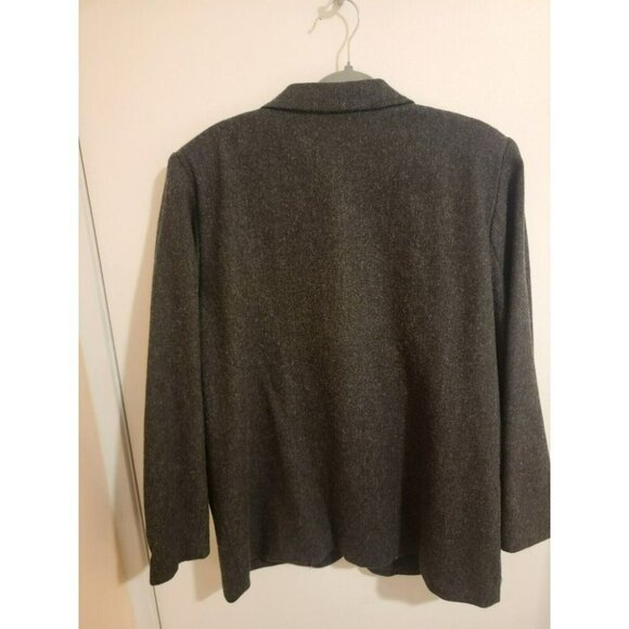 Sag Harbor Wool Blend Blazer Women Size 18 Dark Gray Black One Button Office Y2K - Picture 2 of 7